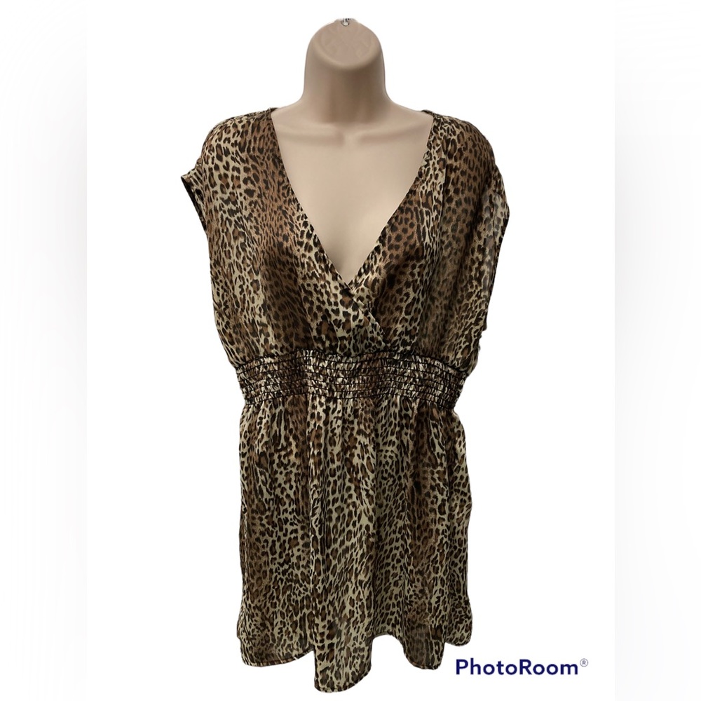 🛍️Studio Y Chiffon Mini Dress Leopard Print size XL
